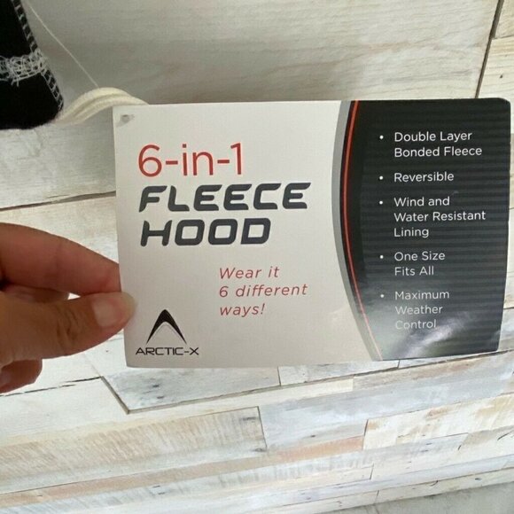 Arctic-X 6 In 1 Fleece Hood Black Animal Print OS - Picture 3 of 4